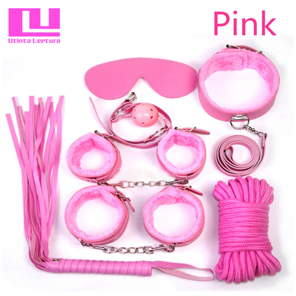 Utinta Leptura Sex Bondage Kit 7 Pcs Adult Games Set Handcuff Footcuff Whip Rope Blindfold for Couples Erotic Toys Sex Products - sextoysok