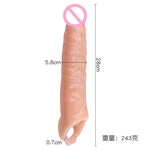 28cm Long Large Size Penis Extender Condoms Reusable Penis Sleeve Girth Impotence Dick Enlargement Sex Toys Cock Ring For Men - sextoysok