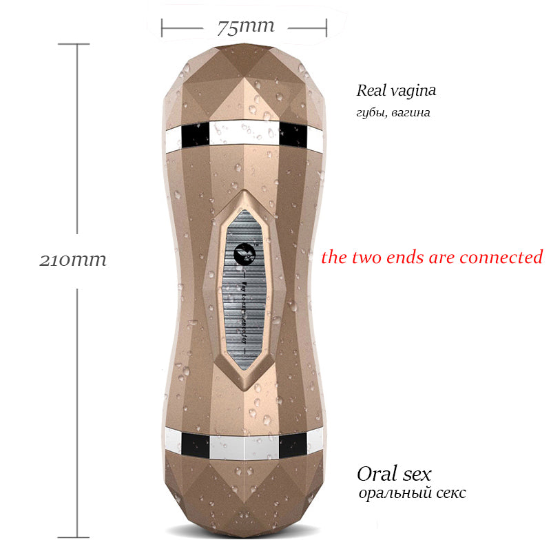 gelugee Male Masturbator Vibrator Real Vagina for Men Silicone Toy,Deep Throat Pussy Mouth Double Sex Toys for Adult Suck Man - sextoysok