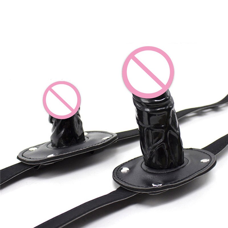 Open Mouth Gag, Silicone Penis Plug Oral Dildo Mouth Gag Fetish SM Bondage Restraints Sex Adult Game Toys for Couples - sextoysok