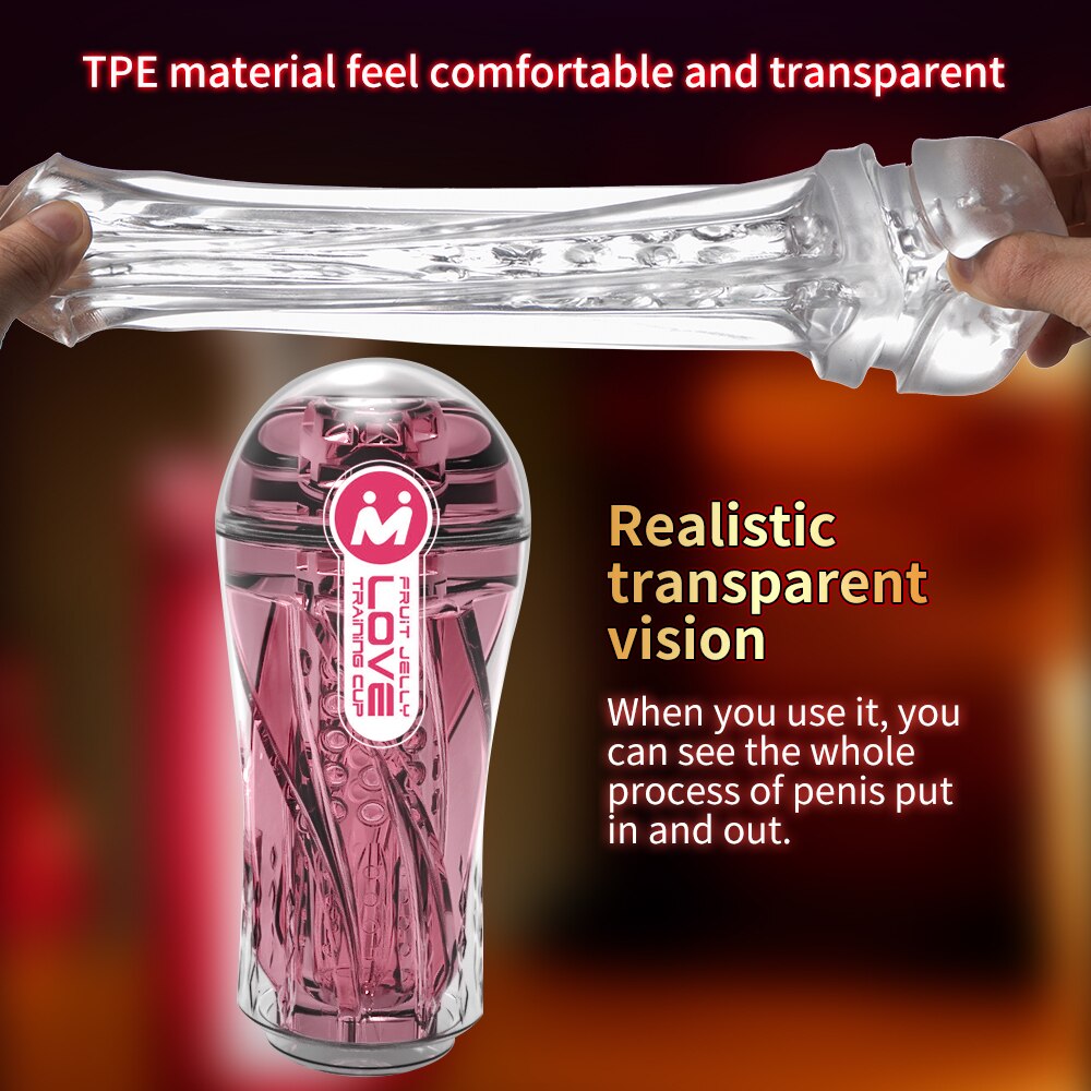 Pocket pussy Artificial Vagina Transparent Male Masturbator Sex Toys For Man Soft Vaginal Vibrator Sex Masturbation Cup< - sextoysok