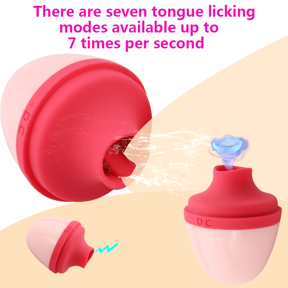 Mute Nipple Tongue Licking Vibrator Clitoral Licking Breast Enlarge Massage Apple Shape Egg Women Sex Toys Female Masturbator - sextoysok
