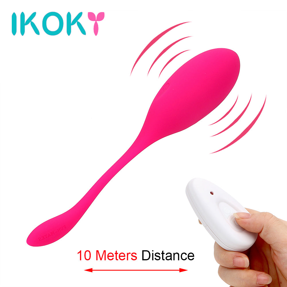 IKOKY Kegel Exercise Vaginal Ball Remote Control G-spot Vibrator Sex Toys for Women USB Charge Vibrating Egg Ben Wa ball - sextoysok