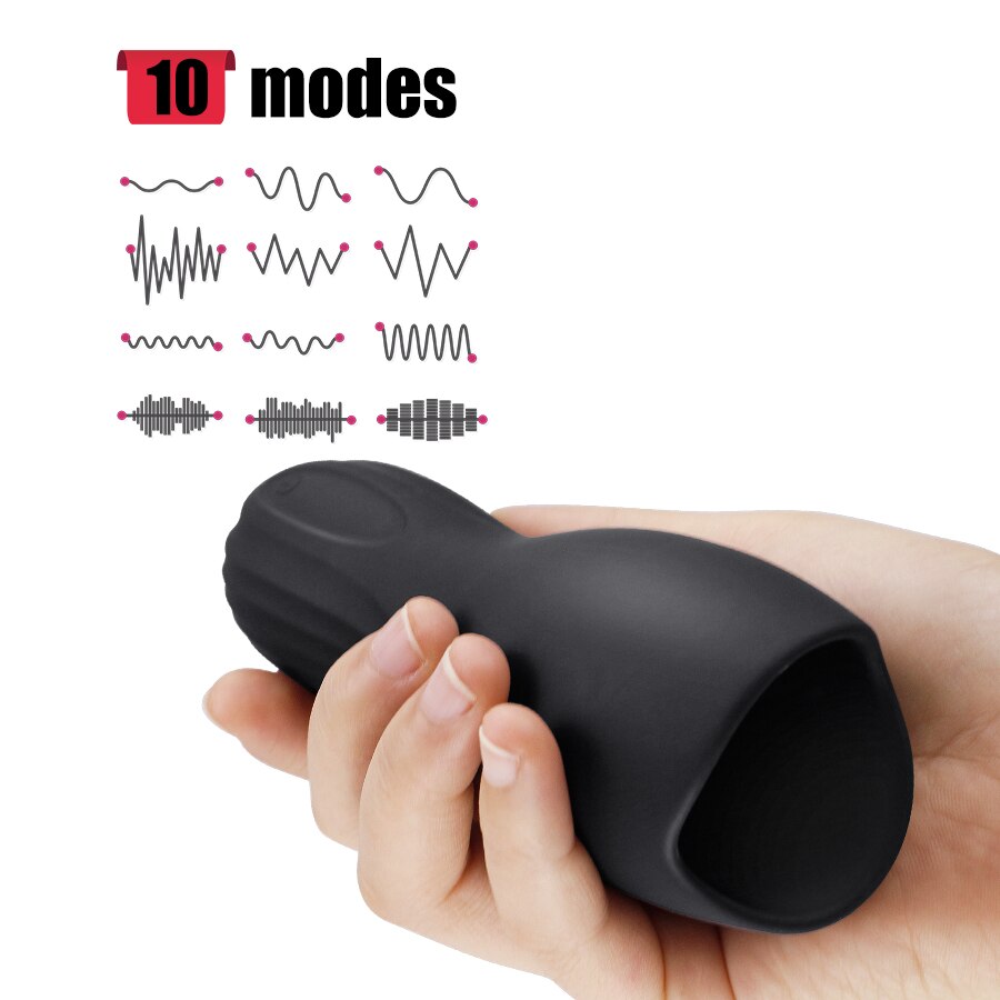 FLXUR 10 modes penis Delay Trainer Male Masturbator Vibrator Automatic Oral Climax Sex Glans Stimulate Massager Sex Toys for Men - sextoysok
