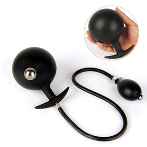 Sex Toys Women Inflatable Anal Plug Gay Dildo Pump Silicone Huge Anus Butt Dilator Expandable Prostate Massager with Metal Ball - sextoysok