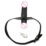 camaTech Silicone Double-Ended Dildos Gag Strap On Open Mouth Dong Plug With Locking Buckles Leather Harness Bondage For Couples - sextoysok