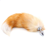 SAIXS Fox Tail Anal Plug With Big Real Crystal Fox Tails Metal Butt Plug Couple Sex Toys Erotic Cosplay Tail Drop shipping - sextoysok