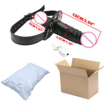 camaTech Silicone Double-Ended Dildos Gag Strap On Open Mouth Dong Plug With Locking Buckles Leather Harness Bondage For Couples - sextoysok