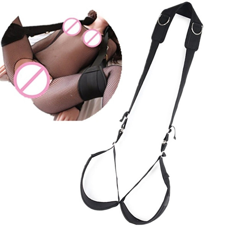 Portable Thigh Restraint Sling for Fetish Bondage Unisex Sex Swing Toy Sex Toys for Fetish men (Black) - sextoysok
