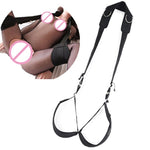 Portable Thigh Restraint Sling for Fetish Bondage Unisex Sex Swing Toy Sex Toys for Fetish men (Black) - sextoysok