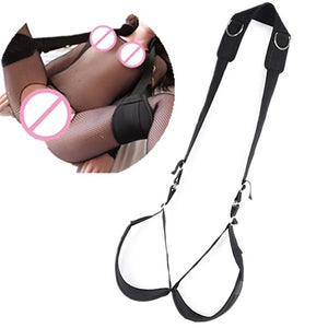 Portable Thigh Restraint Sling for Fetish Bondage Unisex Sex Swing Toy Sex Toys for Fetish men (Black) - sextoysok
