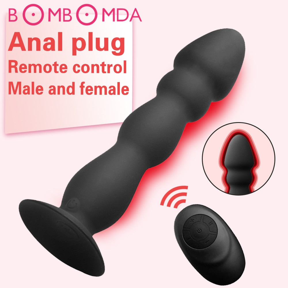 Anal Sex Toys for Men Prostate Massage Vibrator Remote Control Butt Plug Vibrator 10 Speeds Anal Delay Ejaculation Sex Shop - sextoysok
