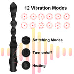 10 Mode Heating Anal Vibrator Long Beads Prostate Massager Flexible Butt Plug Stimulator Anal Beads Plug Sex Toys For Men Women - sextoysok