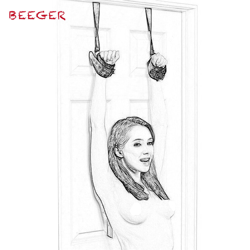 BEEGER Shackles on the door Men Women Chastity Lock Sex Handcuffs Locks Fetish BDSM Bondage Locks Restraints Hand Cuffs - sextoysok