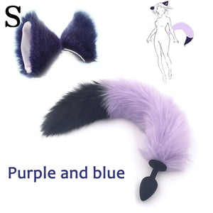 Silicone Plug Fox Tail butt plug and lovely ears anal Sex Toy for women Adult Games Sex Products and dildo vibrator - sextoysok