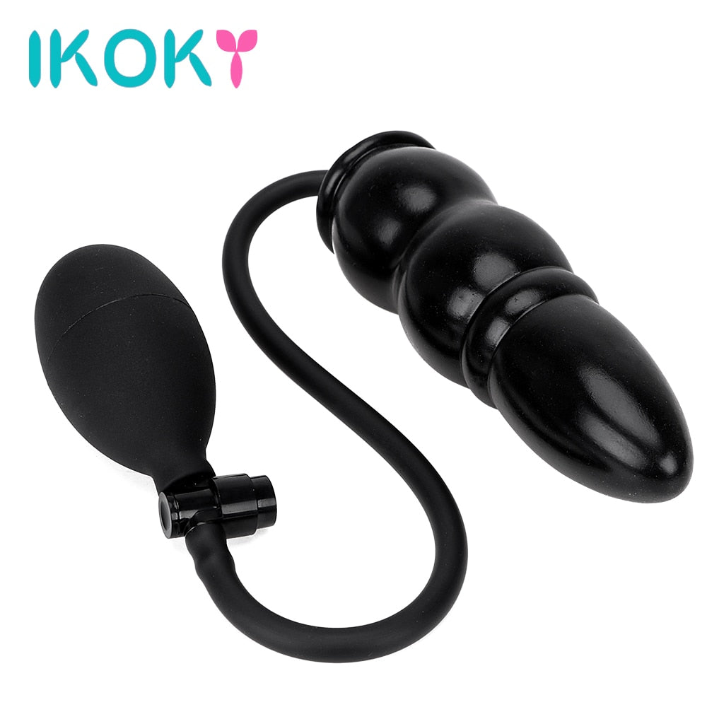 IKOKY Inflatable Anal Plug Adult Products Sex Toys for Women Men Anal Dilator Expandable Butt Plug Backyard Silicone Massager - sextoysok