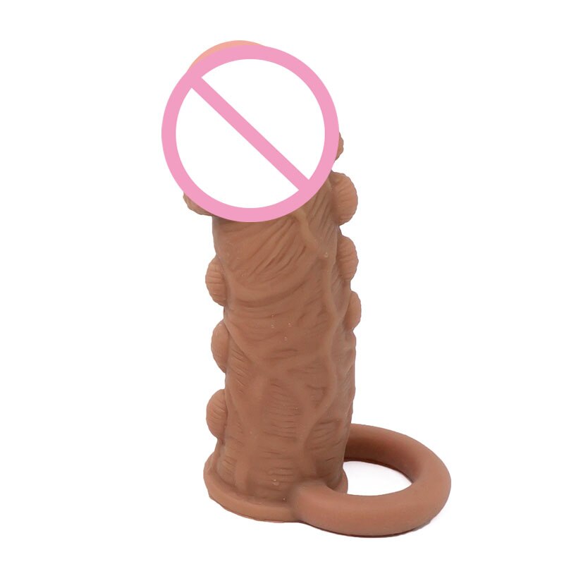 Thick Condoms For Men Dildo Extender Reusable Penis Sleeve Intimate Goods Penis Enlargement Rings Cock Massager - sextoysok