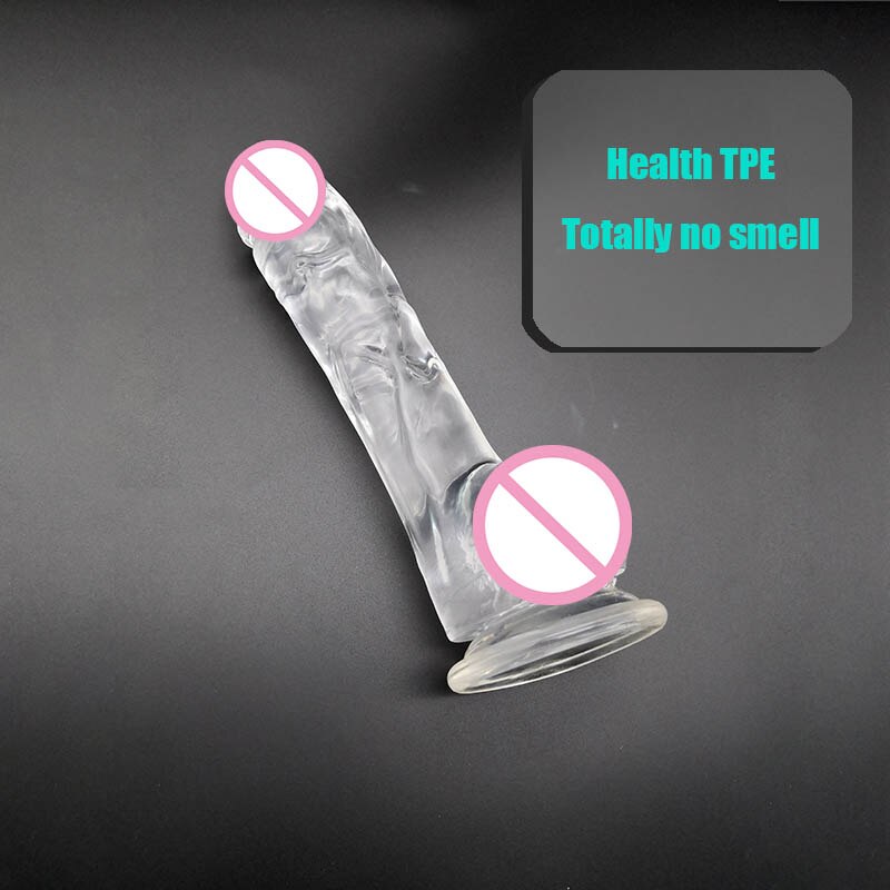 M-050 New Arrival Highly Transparent 23.5CM 18.5CM Dildo With Suction Cup Fake Penis Sex Toy For Women - sextoysok