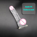 M-050 New Arrival Highly Transparent 23.5CM 18.5CM Dildo With Suction Cup Fake Penis Sex Toy For Women - sextoysok