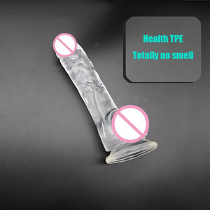 M-050 New Arrival Highly Transparent 23.5CM 18.5CM Dildo With Suction Cup Fake Penis Sex Toy For Women - sextoysok