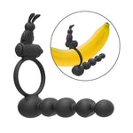 Silicone Cock Ring Wearing Anal Plug Butt Plug Prostate Massager Delay Ejaculation Sex Toys for Men Couples Male Masturbation (Black) - sextoysok