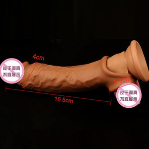 OMYSKY Penis Enlargement Condoms For Men Reusable Penis Sleeve Extender Dildo Enhancer Sleeves For Adults Intimate Cock Rings - sextoysok