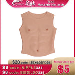 Fake Abs Men's Chest Muscle Silicone Vest Fake Chest Muscle Pecloralis Cosplay Shirt Suit Crossdresser Artificial Cosplay - sextoysok