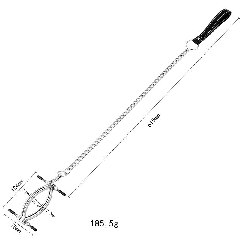 Metal Female Clitoris Clamp With Leash Chain G-point Stimulation Vagina Sex Toy - sextoysok
