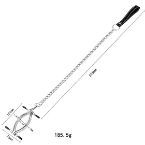 Metal Female Clitoris Clamp With Leash Chain G-point Stimulation Vagina Sex Toy - sextoysok