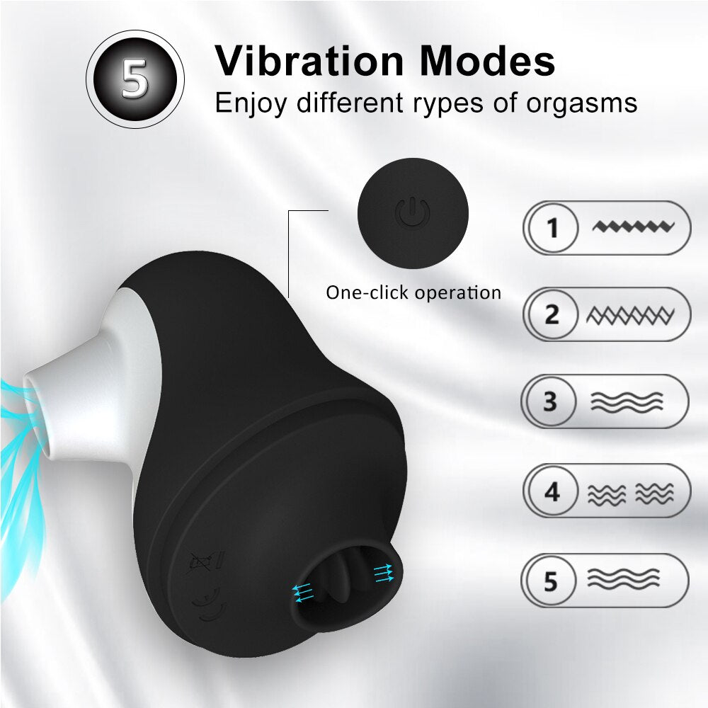 Sucker Vibrator Tongue Vibrating Nipple Sucking Blowjob Oral Clitoris Stimulator Etotic Sex Toys for Women Adult Masturbator - sextoysok