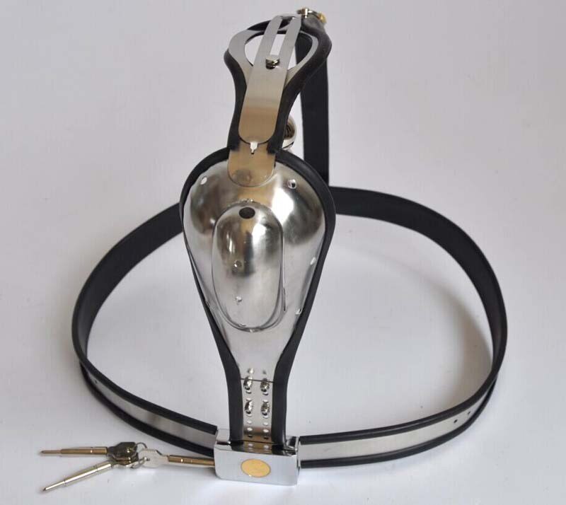 Male Chastity Belt Mens Stainless Steel Chastity Cage With Removable Anal Bead Plug Master Slave Lockable Penis Restraint Device - sextoysok