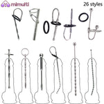 Male Masturbation Stick (26 styles) Dilator Stainless Steel Sounding Irritation Rod Urethral dilation horse eye stick appliance - sextoysok