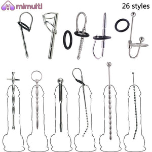 Male Masturbation Stick (26 styles) Dilator Stainless Steel Sounding Irritation Rod Urethral dilation horse eye stick appliance - sextoysok