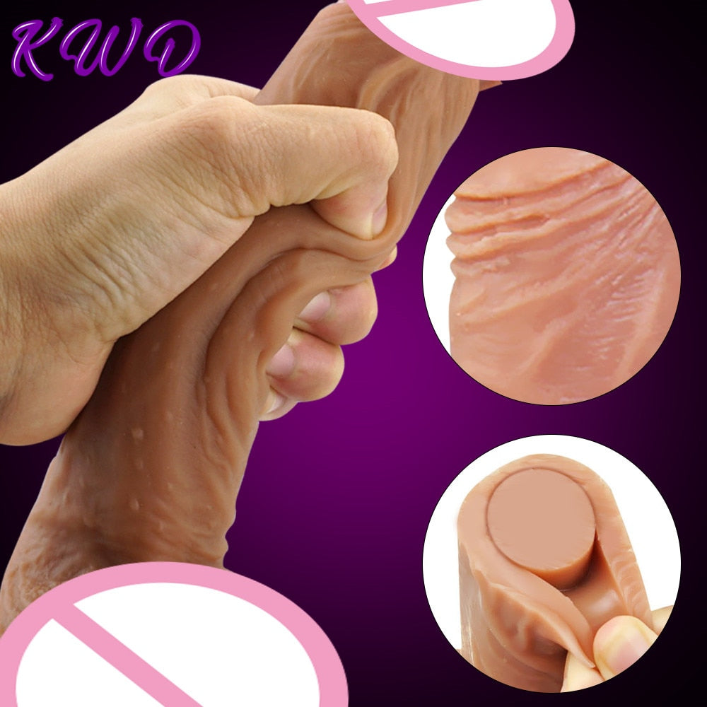 7/9in Super Realistic Big Dildo Flexible Penis Dick with Suction Cup Adult Products Female Masturbation Sex Toys for women - sextoysok