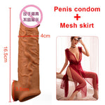 OMYSKY Penis Enlargement Condoms For Men Reusable Penis Sleeve Extender Dildo Enhancer Sleeves For Adults Intimate Cock Rings - sextoysok