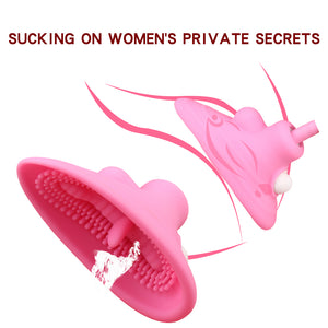 vagina sucking tongue vibrator Vacuum Pussy Pump Nipple Vibrator Clitoris Stimulation Female Masturbation Sex Toys For Women (Pink) - sextoysok