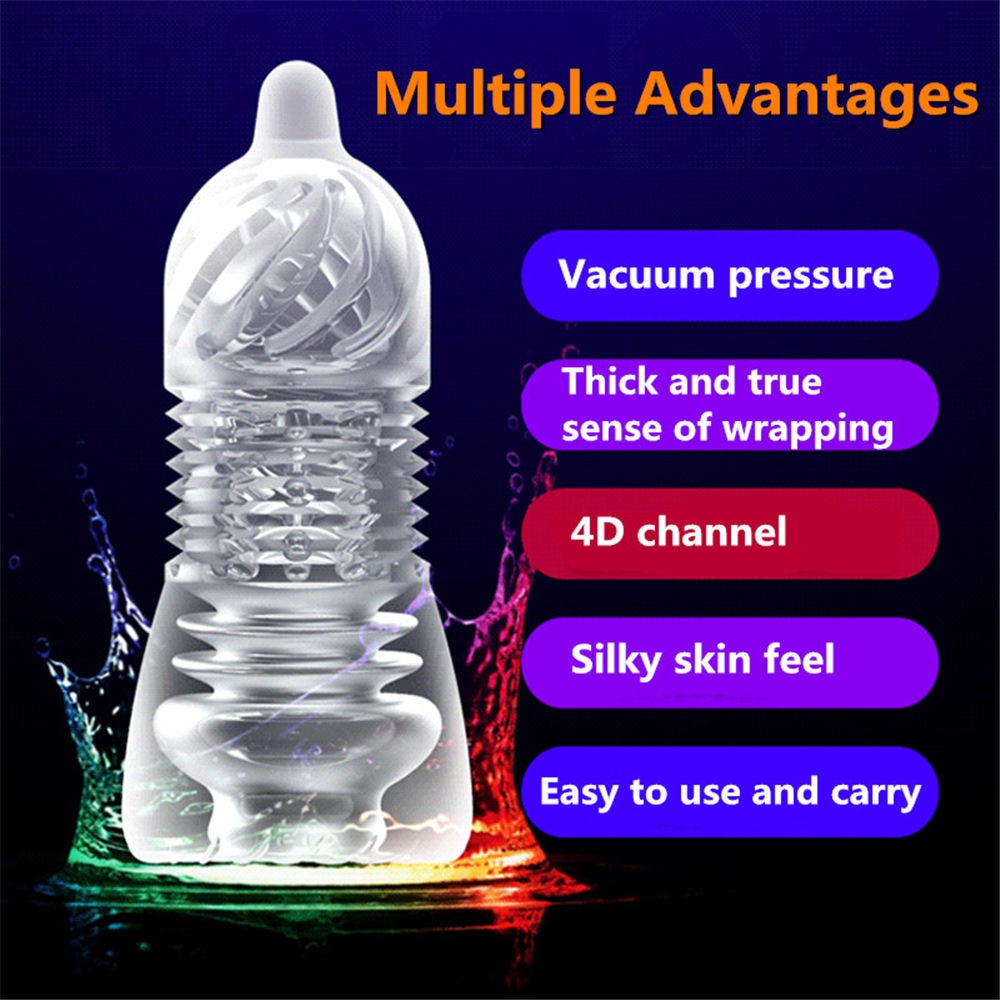 Male Masturbator Cup Pussy Pocket Sex Toys for Men Vacuum Vagina Nipple Sucking Cup Erotic TPE Silicone Soft Adult Sex Products - sextoysok