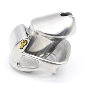 New 3D Design Male 316L Stainless Steel Luxury Chastity Device Short Paragraph Cock Cage with 2 Magic Locks CP337 - sextoysok