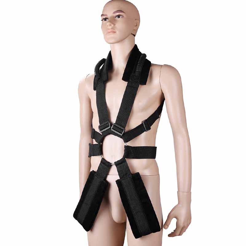 Sex slave harness Sex Toys for Couples Self Bandage restraints BDSM Shoulder Sex Swing Adult Binding Strap porno Sexual aid (Chocolate) - sextoysok