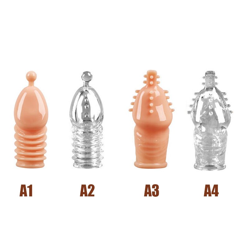 Lengthen Reusable Enlargement Condoms Extend G point Ring Male Penis Extension Sleeves Sex Toys for Man Adults Intimate Goods - sextoysok