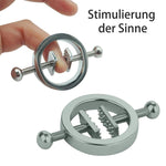 Movconly Fetish Nipple Clamps Adjustable Nipple Clamps Stainless Steel Nipple Clamps Stimulation Erotic SM Sex Toy for Women (Silver) - sextoysok