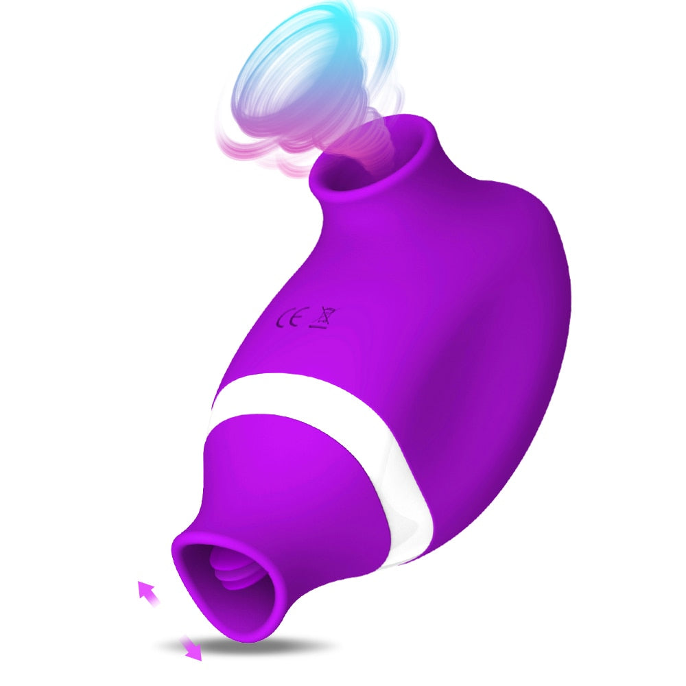 Sucking & Licking 2 in 1 Clitoris Vibrator Sex Toys for Women Double Stimulation Nipples Clit Sucker Oral Sex Toys for Adults - sextoysok