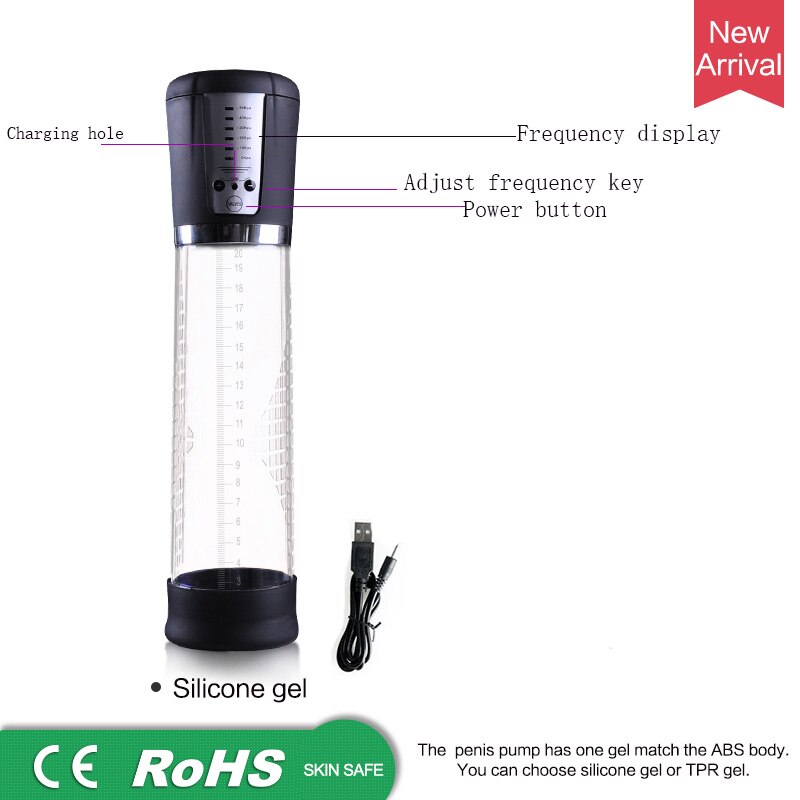 Electric Automatic Penis Pump USB Rechargeable Penis Enlarger Vacuum Pump Powerful Penis Enlargement Extender Sex Toys for Men (Sky blue) - sextoysok