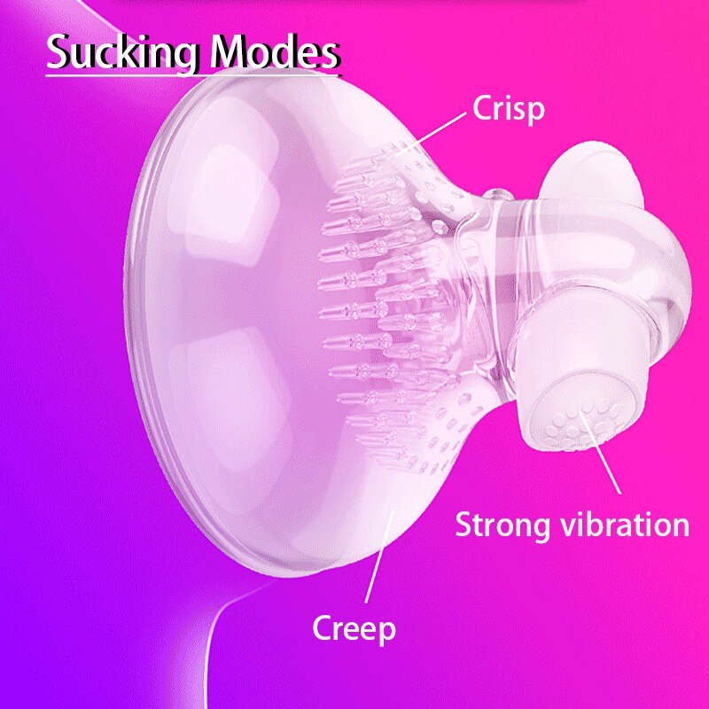 Breast Shock Massager Simple Breast Sucking Crisp Creep Vibrating Female Masturbator Sensitive Stimulator Sex Toys for Women (Transparent(2Pcs)) - sextoysok
