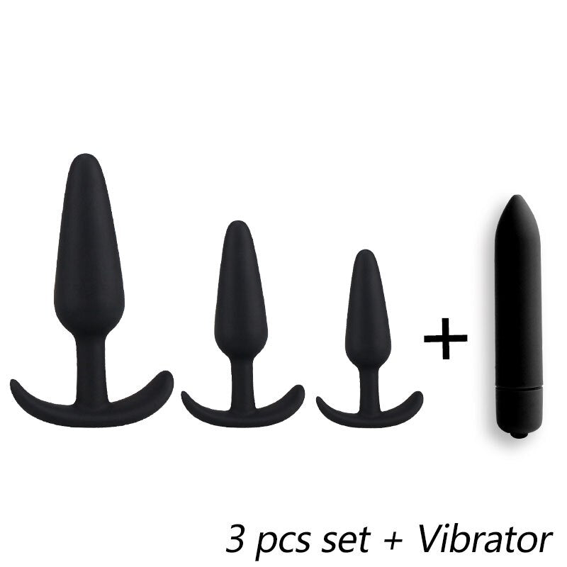 DOPAMONKEY black Silicone Butt Plug With 10 speed Vibrator Anal Plug Sex Toys For Woman Men Anal Dilator Adult sex for couples - sextoysok