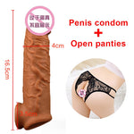 OMYSKY Penis Enlargement Condoms For Men Reusable Penis Sleeve Extender Dildo Enhancer Sleeves For Adults Intimate Cock Rings - sextoysok