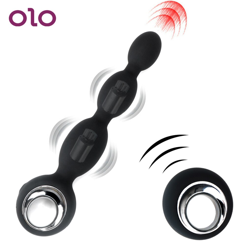 OLO Anal Plug Vibrator Wireless Remote Control Anal Beads Vibrator 9 Speed Prostate Massage Sex Toys for Men Male Masturbator - sextoysok