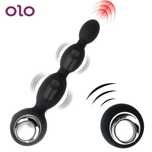 OLO Anal Plug Vibrator Wireless Remote Control Anal Beads Vibrator 9 Speed Prostate Massage Sex Toys for Men Male Masturbator - sextoysok