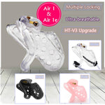 2019 New Air 1 Super Breathable Male Chastity Cage With Electric Shock Device and Multiple Locks - sextoysok