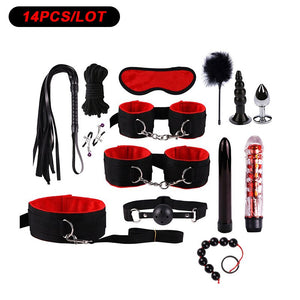 Sex Toys for Couples Handcuffs for Sex Bdsm Toys Anal Dildo Mouth Gag Toys for Adult Games Mask Bondage Set Whip Sexy Lingerie - sextoysok